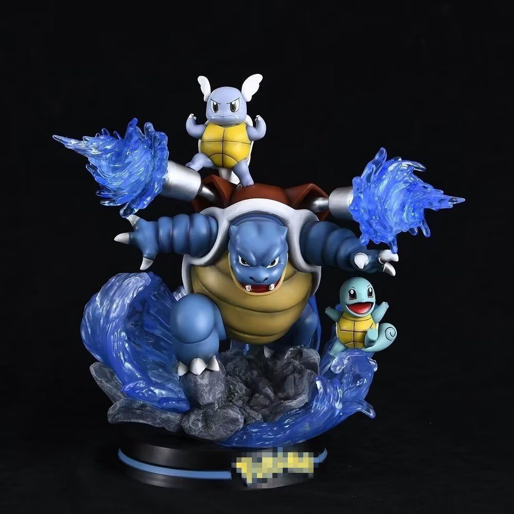 Pokemon Evolution Blastoise Squirtle Wartortle รูปปั้น PVC รูป pikachu charizard Mew Two