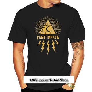 เสื้อยืดแขนสั้น ผ้าฝ้าย พิมพ์ลาย Tamo Impala Merch Pyramid สีดํา สําหรับผู้ชาย