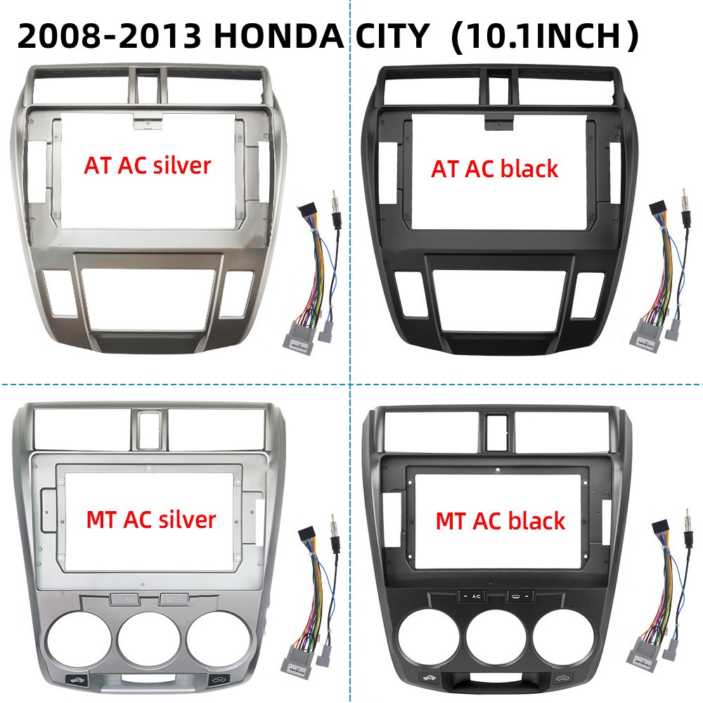 อะแดปเตอร์กรอบรถยนต์ 10.1 นิ้ว สําหรับเครื่องเล่น MP5 Honda City 2008-2013 (MT AC/AT AC) Android Radio Dask Kit Fascia 2Din