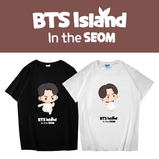 KPOP BTS ISIAND in the SEOM ผ้าฝ้ายเสื้อยืดผู้ชายและผู้หญิง Plus ขนาดเกาหลีสไตล์แฟชั่นหลวมแขนสั้นฤดูร้อนสบายๆทั้งหมดตรงก