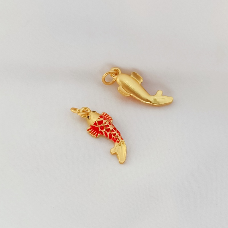 จี้สร้อยคอ สร้อยข้อมือ ทอง 18K รูปปลาคาร์พ สไตล์โบราณ แฮนด์เมด DIY