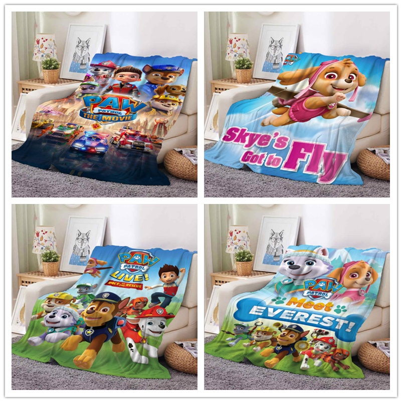 Paw Patrol ผ้าห่มนุ่มการ์ตูนเด็กผ้าปูที่นอนห้องนอน Sleep พรมของขวัญวันเกิด