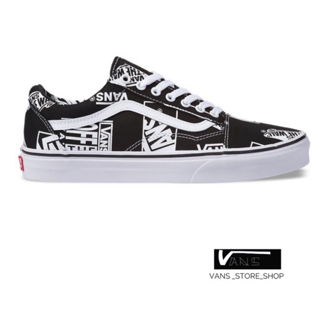 vans old skool logo mix black & white shoes