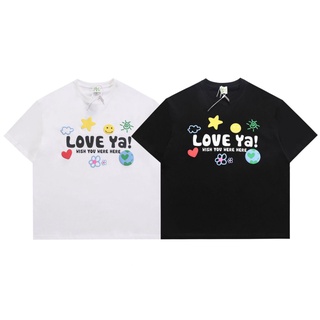 [SR-STUDIO] ของแท้ เสื้อยืดแขนสั้น พิมพ์ลาย NOKO Niche Designer LOVE Earth Slogan สไตล์เกาหลี