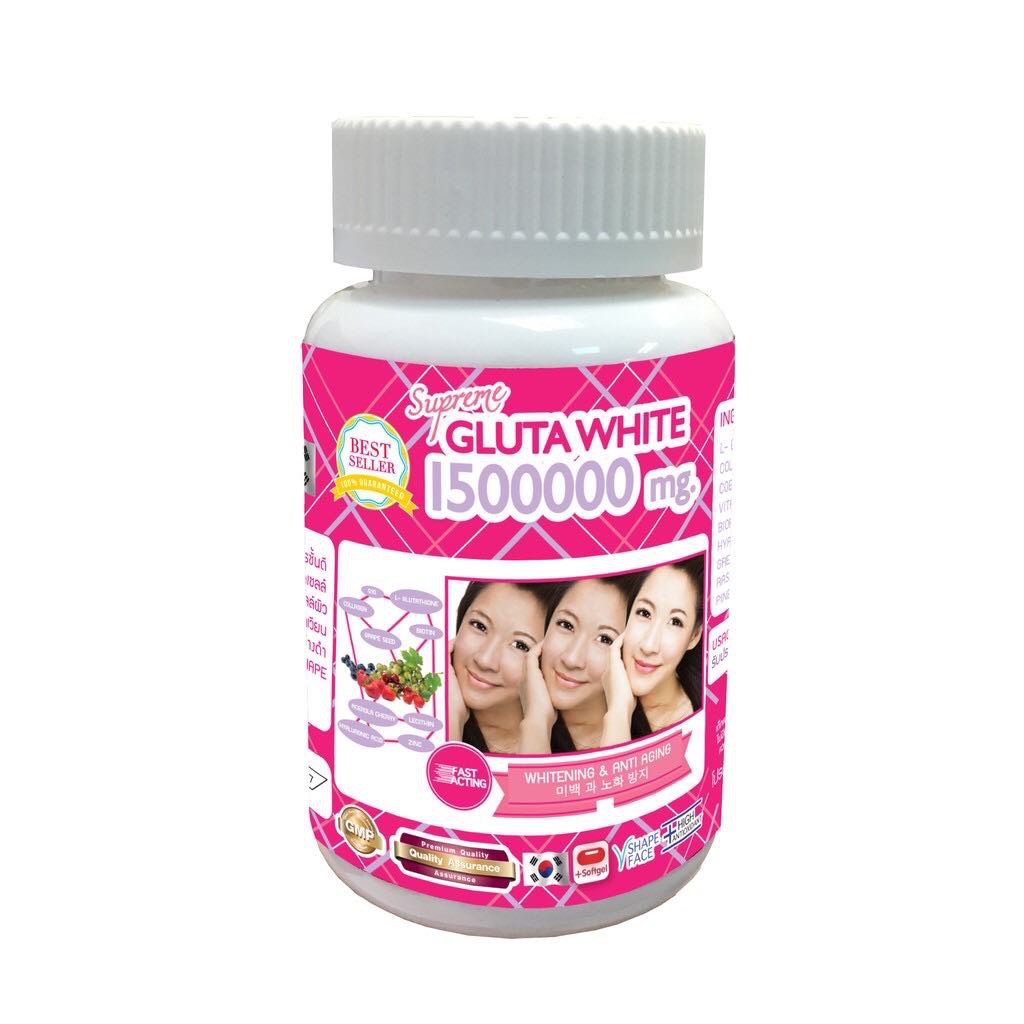 กลูต้าล้านห้า Supreme GLUTA WHITE 1500000 mg 30 ม.
