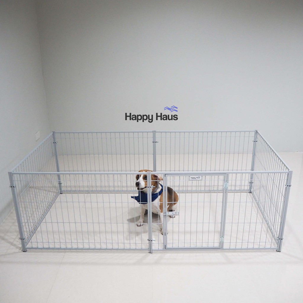 คอกสุนัขS กว้างสีเทาอ่อน สูง 60 ซม.Happy Haus ขนาด 1.8X0.9 เมตร