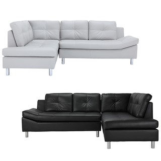 WINNER FURNITURE โซฟาหนังสังเคราะห์ L-Shape รุ่น โอวิร่า - สีเทา,สีดำและสีน้ำตาลเข้ม มีให้เลือก ด้านซ้ายและด้านขวา