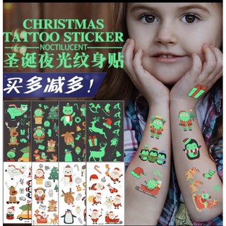 แททูchirstmas tattoo sticker สติกเกอร์ 10 ชิ้น 🎁🎁🎁