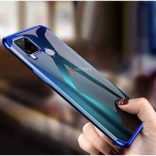 Case Realme C15 เคสเรียวมี เคสนิ่ม ขอบสีหลังใส เคสกันกระแทก สวยและบาง TPU CASE เคสซีลีโคน สินค้าใหม่ realme c15