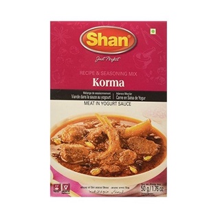 Shan Korma Recipe and Seasoning Mix 1.76 oz (50g) - Spice Powder for Traditional Meat in Yogurt Sauce - Suitable for Veg