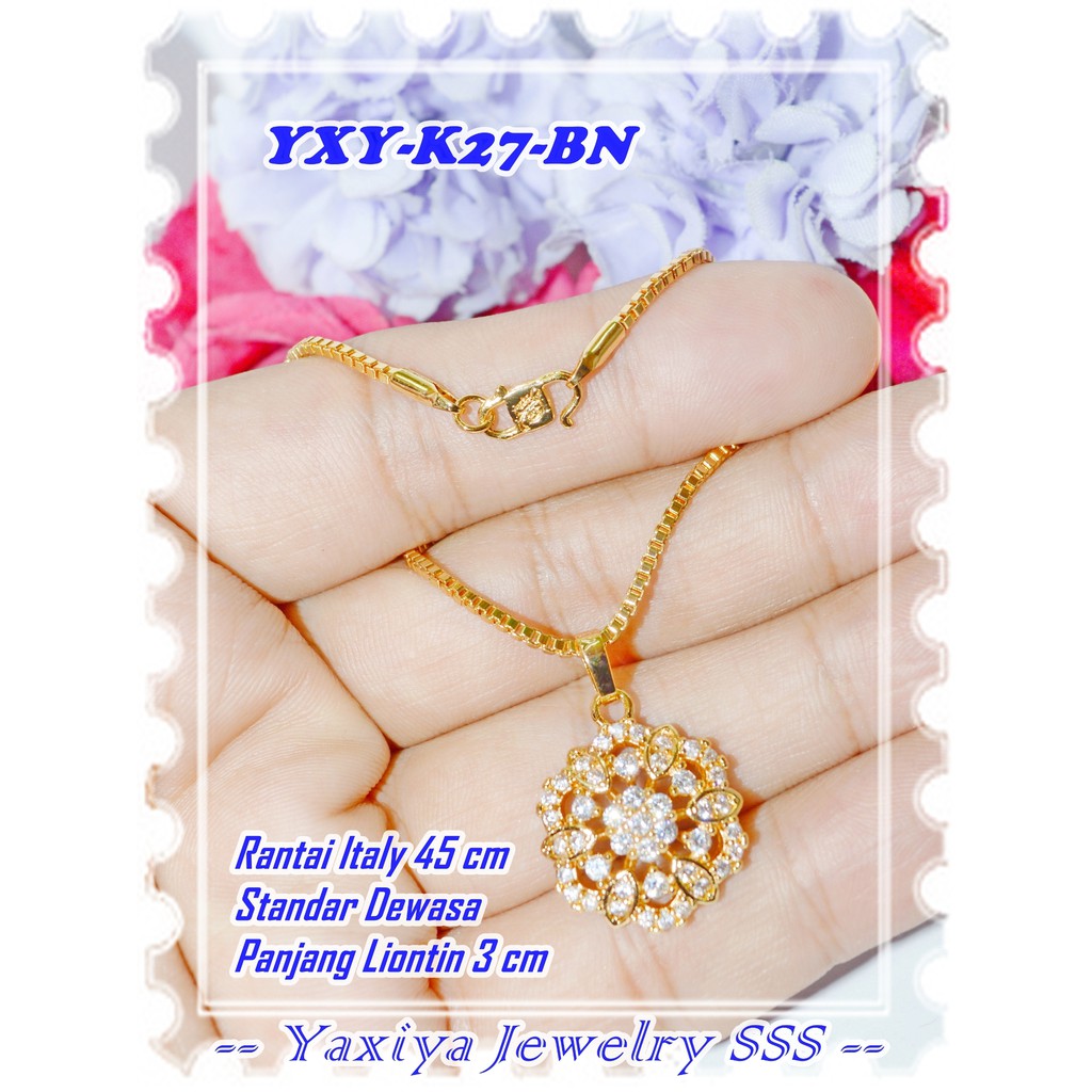 YXY-K27-BN สร้อยคอชุบทอง 18K สีทองหรูหรา ยี่ห้อ Yaxiya ดั้งเดิม
