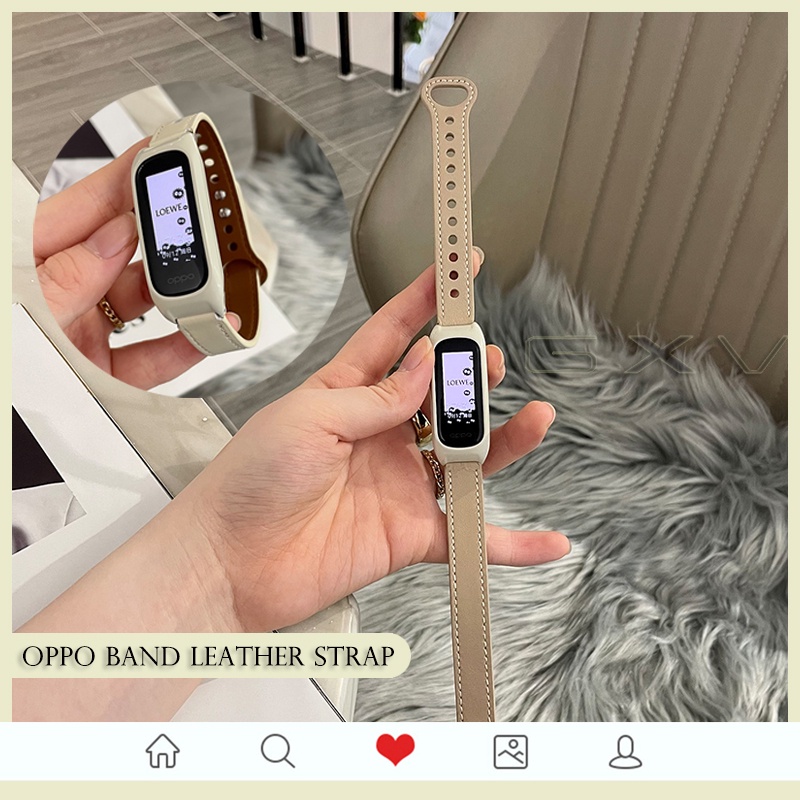 สายนาฬิกาข้อมือหนังวัวแท้สําหรับ Oppo Band