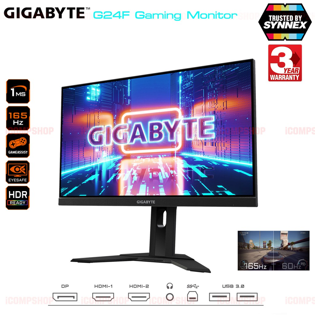 GIGABYTE Gaming Monitor 24" G24F 2 SS IPS FHD 165Hz 1ms จอมอนิเตอร์ (ประกัน 3 ปี)