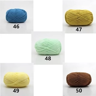 DUWEN ไหมพรมคอตตอนนม 4plyน้ำหนัก50กรัม ไหมพรม Cotton