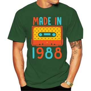 เสื้อยืดผ้าฝ้าย 100% พิมพ์ลาย Made In 1988(1) - 2022 สไตล์เรโทร สําหรับผู้ชายS-5XL