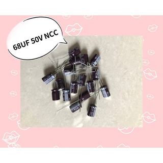 68UF 50V NCC 5ชิ้น/1ชุด  สินค้ามีสต็อก พร้อมส่ง