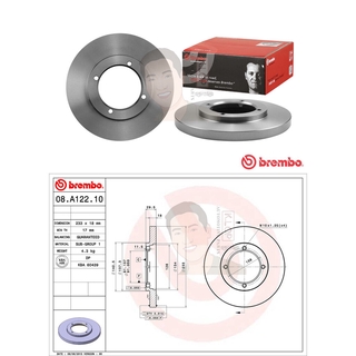 08 A122 10 จานเบรค ล้อ F (ยี่ห้อ BREMBO) รุ่น Std TOYOTA Avanza 1.3 VVTi ปี 2004-&gt;