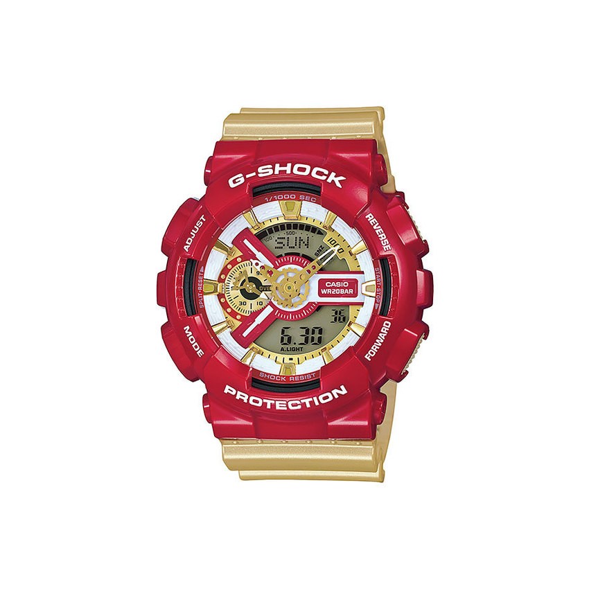 Casio G-Shock นาฬิกาข้อมือผู้ชาย สายเรซิ่น  รุ่น Limited Edition GA-110CS-4A - Gold/Red