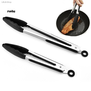 【Special offer】✐Richu_9/12inch Kitchen Tongs Silicone Baking Cooking BBQ Non-stick Bread Salad Clip