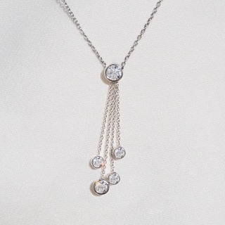 Silvermatters สร้อยคอ คริสตัลสตั๊ดและคริสตัลห้อยระย้า (Crystal Stud And Long Crystal Chain Necklace)