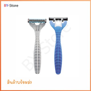 มีดโกนหนวด Triple Blade Disposable Razor มี 3 ใบมีดในด้ามเดียว 1 แพ็ค มี 2 ชิ้น