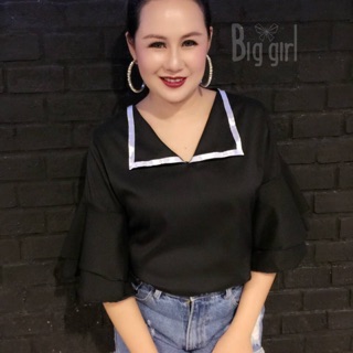 *พร้อมส่ง* เสื้อแขนระบายแต่งริบบิ้น