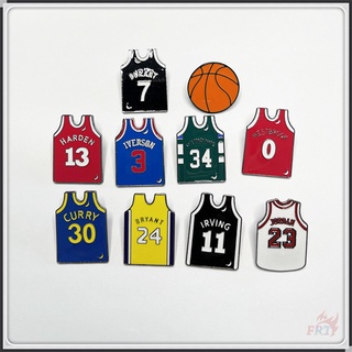 ★ เสื้อกีฬาบาสเก็ตบอล - เข็มกลัด NBA ★ 1 ชิ้น Jordan Durant Kobe Curry Star Players สร้างสรรค์ Doodle เคลือบ Pins กระเป๋าเป้สะพายหลัง กระดุม เข็มกลัด