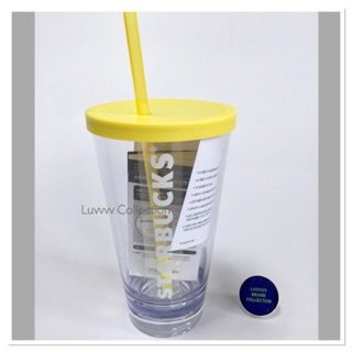 Starbucks Korea 2018 Summer limited Yellow letter splash coldcup tumbler 591ml