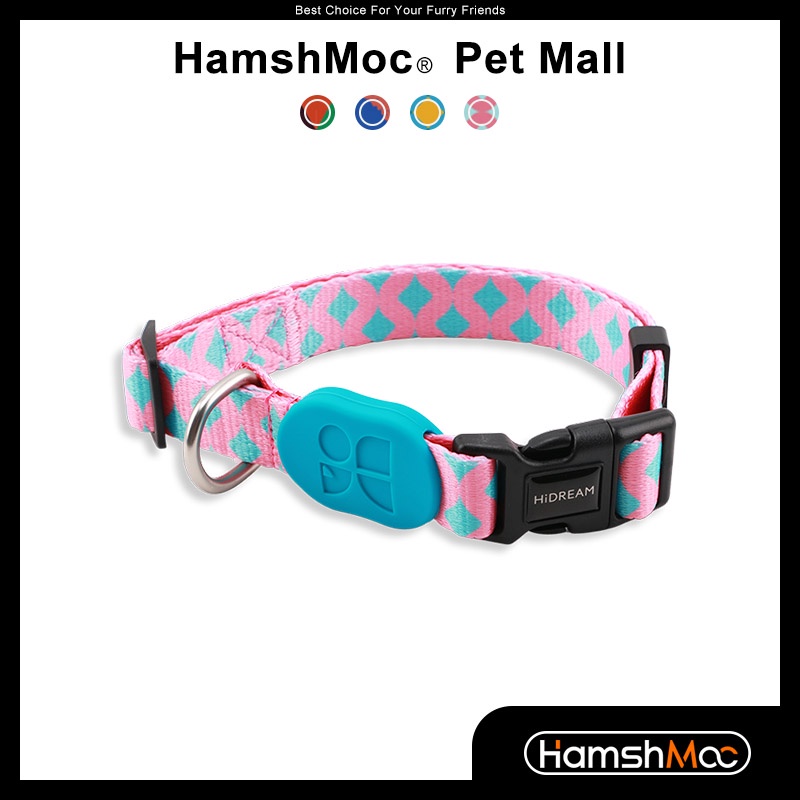 HamshMoc ปรับไนล่อนสัตว์เลี้ยงสุนัขปลอกคอนุ่มสบายพื้นฐานปลอกคอสุนัขที่มีรูปแบบแฟชั่นความปลอดภัยล็อคหัวเข็มขัดสําหรับสุนัขขนาดกลางขนาดเล็กเดิน