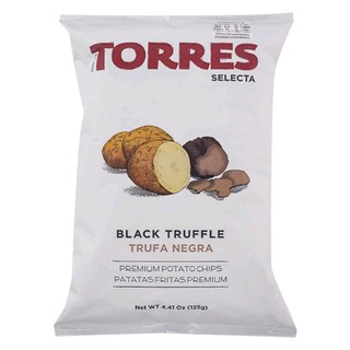 ทอร์เรส มันฝรั่งทอดกรอบรสทรัฟเฟิลดำ เกรดพรีเมียมจากสเปน Torres Selecta Black Truffle Premium Potato Chips 125g