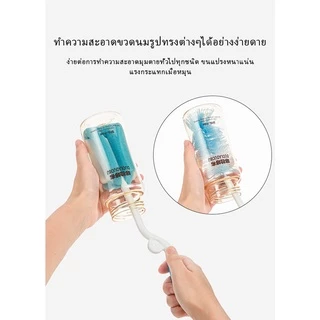 เซ็ต 5 ชิ้น ชุดแปรงล้างขวด จุกนม ด้ามหมุน ฟองน้ำ แปรงล้างขวดนม ชุดสุดคุ้ม