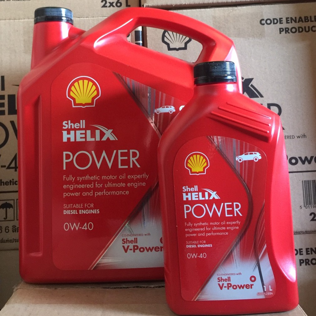 Shell Helix Power OW-40 น้ำมันเครื่องสังเคราะห์แท้ Helix Power ดีเซล 0W-40 (6 ลิตร)+ 1ลิตร