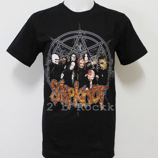 เสื้อยืดสีขาวเสื้อวง SLIPKNOT เสื้อยืด เสื้อ สลิปน็อต S209 ไซส์ยุโรปS-4XL