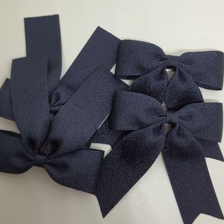 โบว์นักเรียนผ้าเฟอร์สีกรมท่า ขนาด 1 นิ้ว