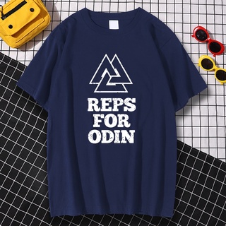 เสื้อยืดโอเวอร์ไซส์เสื้อยืดลําลอง แขนสั้น พิมพ์ลาย Odin Vikings Reps สีดํา สไตล์ฮิปฮอป สําหรับผู้ชาย 2022S-3XL