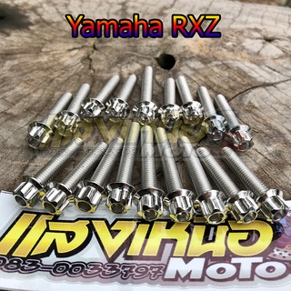 น็อตแคร้งเครื่อง Yamaha RXZ 18ตัว ซ้าย-ขวา หัวเฟืองเลส