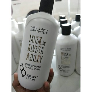 ครีมไวท์เทนนิ่ง WHITE MUSK Hand &amp; Body Moisturiser by Alyssa Ashley 500 ml.