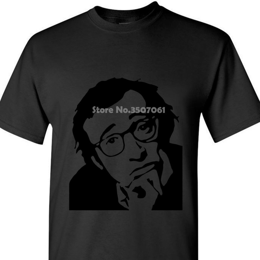 เสื้อยืดสําหรับผู้ชาย Unique Woody Allen Sku 000229 ผ้าฝ้ายฮิปสเตอร์