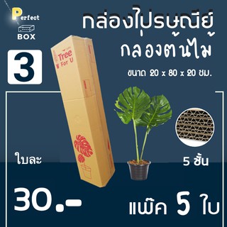 กล่องต้นไม้ กล่องไปรษณีย์ เบอร์ 3 ( 20 x 80 x 20 ซม. ) แพ๊ค 5 ใบ