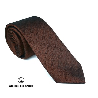 Giorgio Del Sarto Necktie Silk Brown with Fabric Texture เนคไทผ้าไหมสีน้ำตาลมีเท็กเจอร์