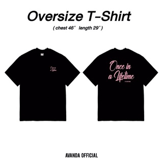 AVANDA_OFFICIAL - เสื้อโอเวอร์ไซส์สีดำ สกรีนลาย Once in a lifetime