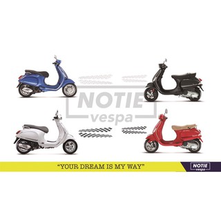 สติกเกอร์แต่งเวสป้า ติดข้าง ลายตาราง สำหรับ LX S PRIMAVERA SPRINT Vespa Sticker สติกเกอ สติ๊ก สติกเก้อ ของแต่งเวสป้า