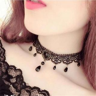 Gothic Personality Choker Pendant Sexy Ladies Vintage Black Lace Necklace Clavicle Chain Gifts