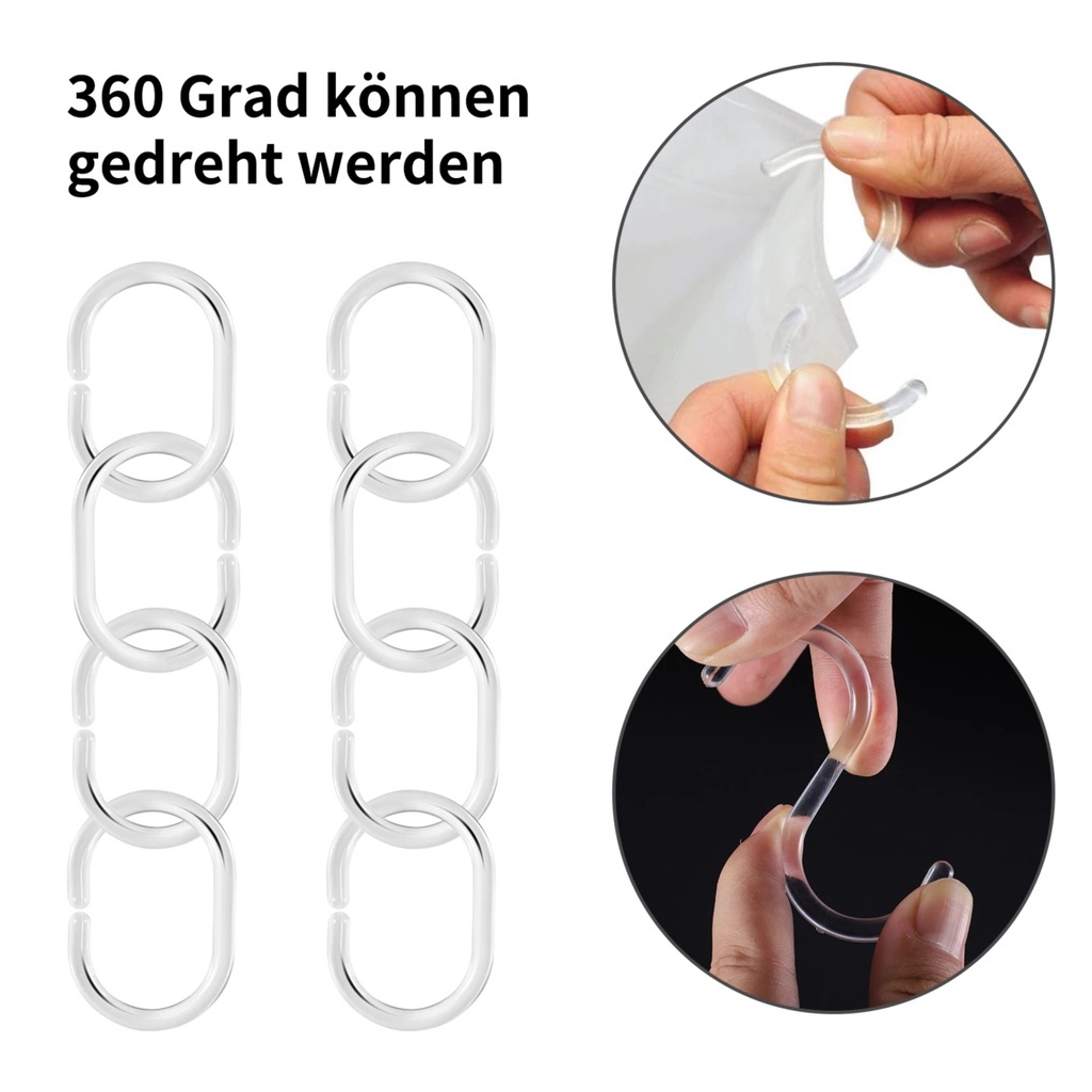 แนะนำ ผ้าม่าน 12 ชิ้น / เซต ตะขอแขวนผ้าม่านอาบน้ํา รูปตัว C แบบใส หมุนได้ / ราวแขวนผ้าม่านอาบน้ํา คลิปแหวน สําหรับห้องน้ํา
 ราคาพิเศษ มีเก็บเงินปลายทาง