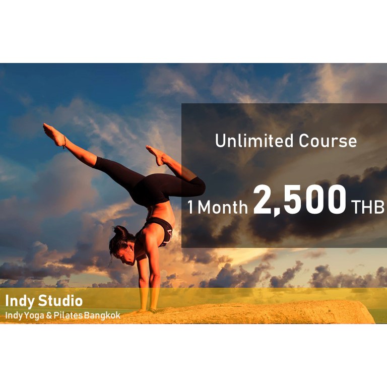 [E voucher] Yoga unlimited course 1 เดือน ราคา 2,500 บาท @Indy Studio เมืองทองธานี