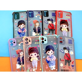 พร้อมส่ง VIVO V21 Y12/17  Y20 Y3s  Y91cเคสมือถือกันกระแทกกันกล้อง เคสกันเลนส์กล้อง การ์ตูน ขอบสี