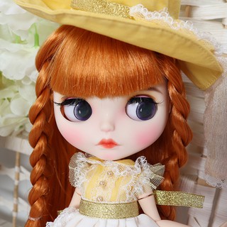 ตุ๊กตาบลายธ์อุปกรณ์เสริมตุ๊กตา Blythe ตัวต่อผมยาวสีทองและสีเงิน 19 ข้อต่อ