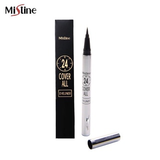 อายไลเนอร์ หัวพู่กัน  24 คัฟเวอร์ออล มิสทีน MISTINE 24 COVER ALL EYELINER. 1กรัม