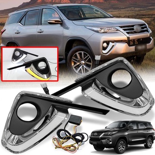 ไฟเดย์ไลท์ LED TOYOTA FORTUNER DRL ฟอร์จูนเนอร์ ปี 2015 - 2018 พร้อมชุดสายไฟ