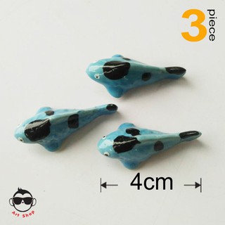 ตุ๊กตาเซรามิค ตุ๊กตาปลาคราฟสีฟ้า ตุ๊กตาสำหรับแต่งสวนถาด 4cm